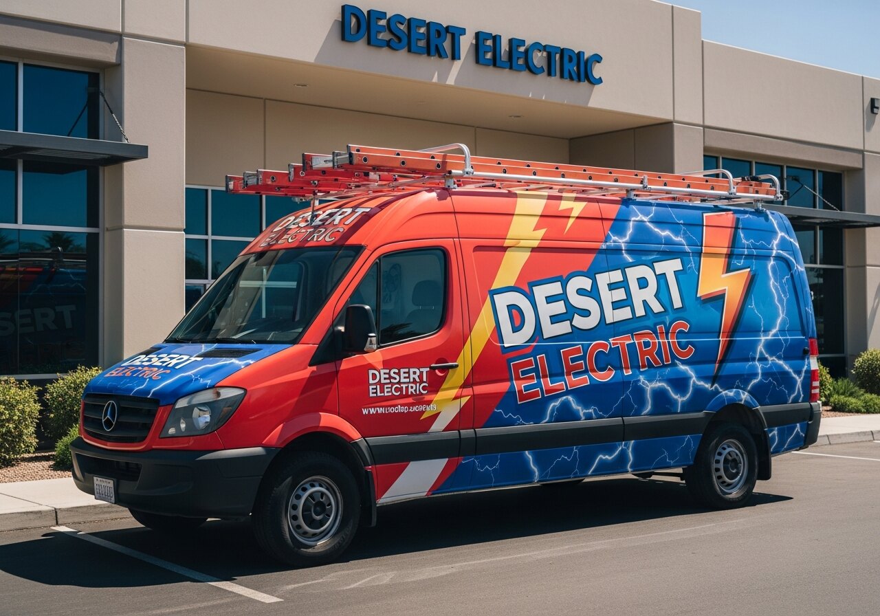 Wrapped work van in front of a Phoenix building, POP ART style