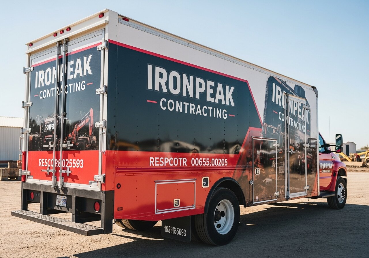 Contractor box truck with full wrap branding