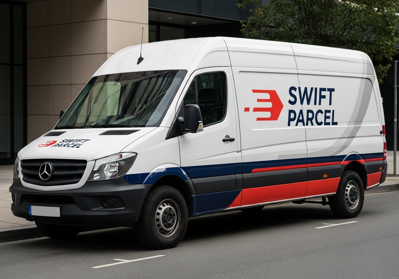 Delivery cargo van with full vehicle wrap