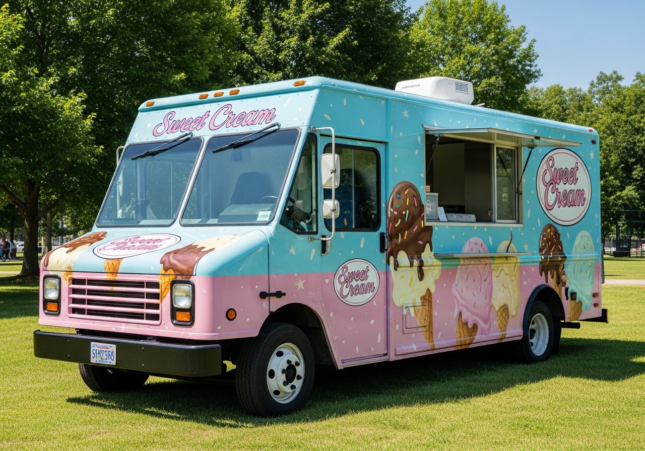 Dessert food truck with full color vehicle wrap