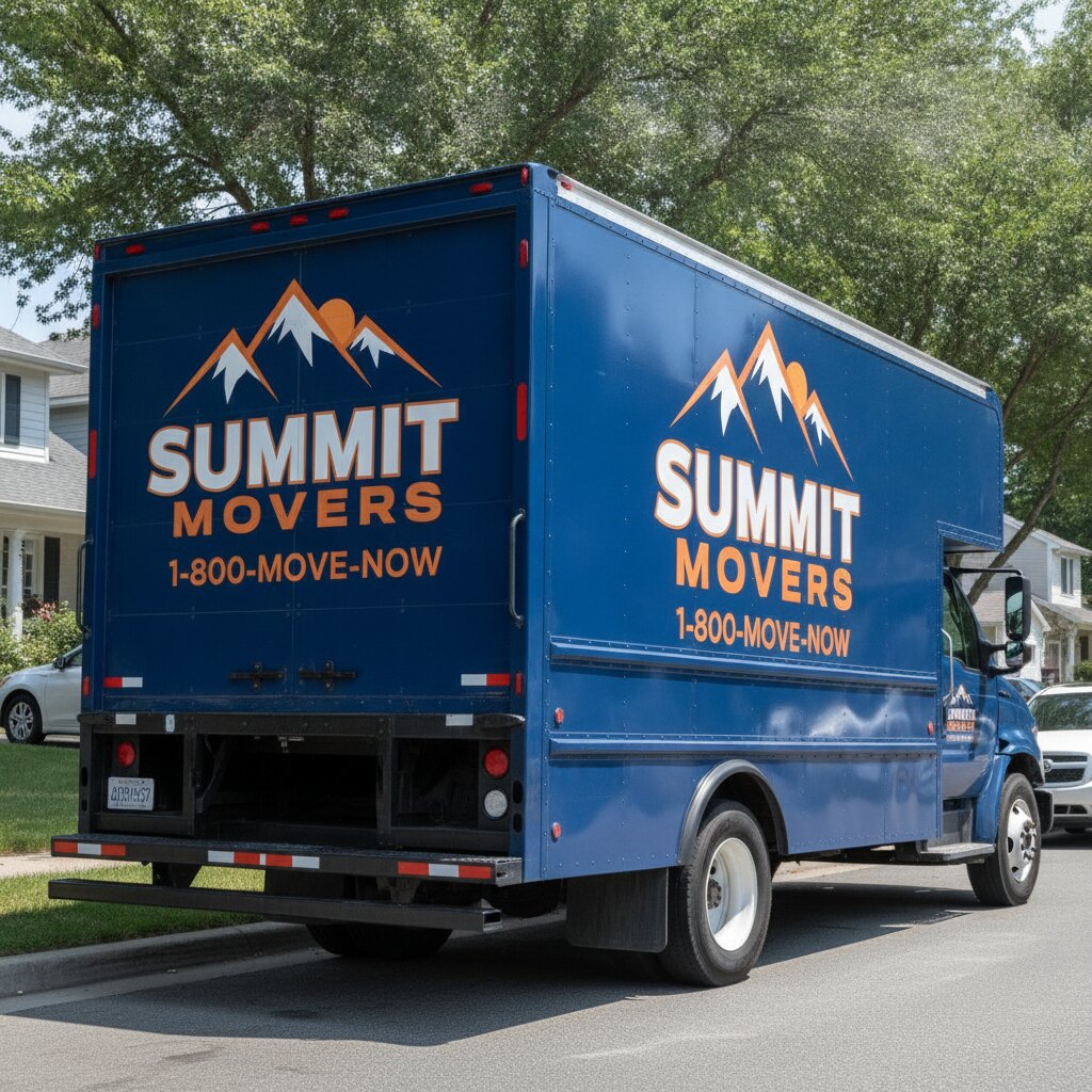 Moving truck with full vehicle wrap
