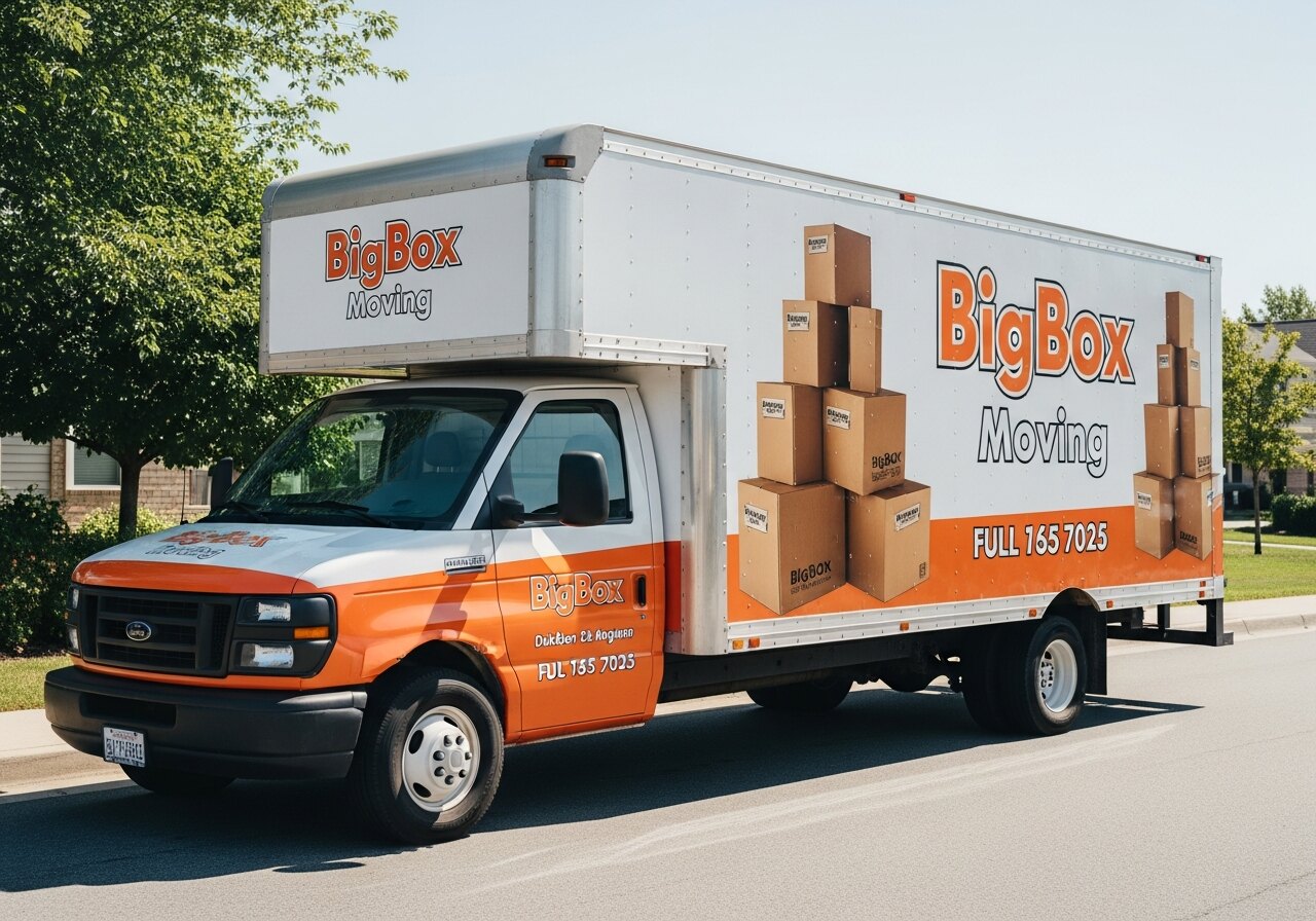 Moving van with full wrap branding