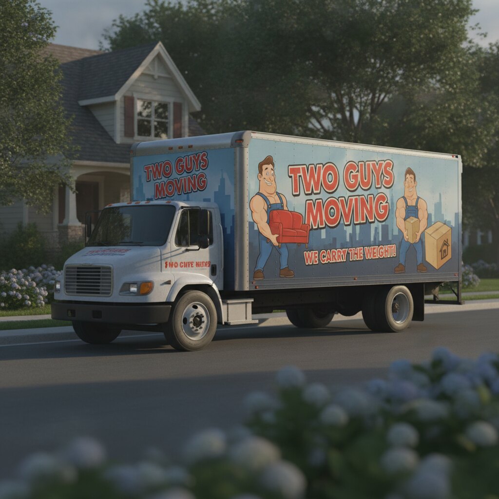 Moving box truck with full vehicle wrap