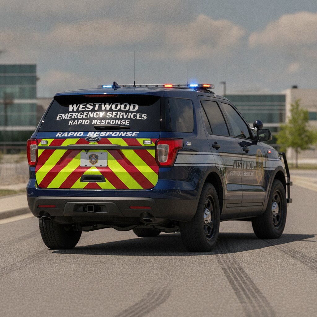 First responder SUV with high-visibility graphics