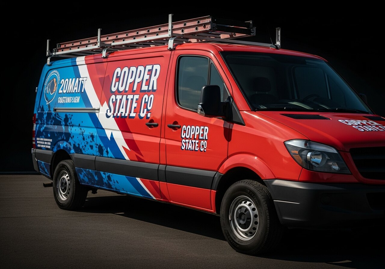Fully wrapped work van with full-color brand graphics — Avery Dennison cast vinyl installed by Urban Rooster